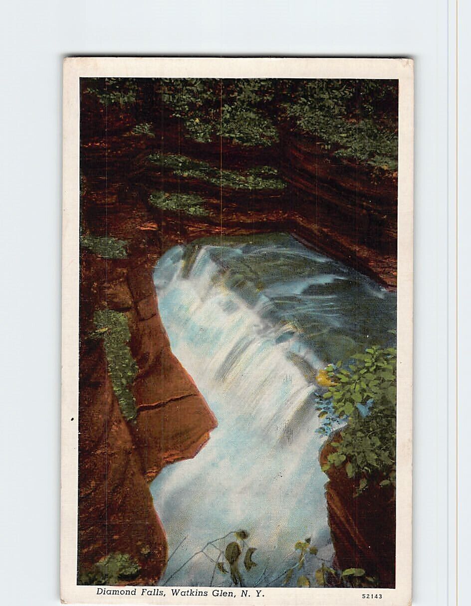 Postcard Diamond Falls Watkins Glen New York USA