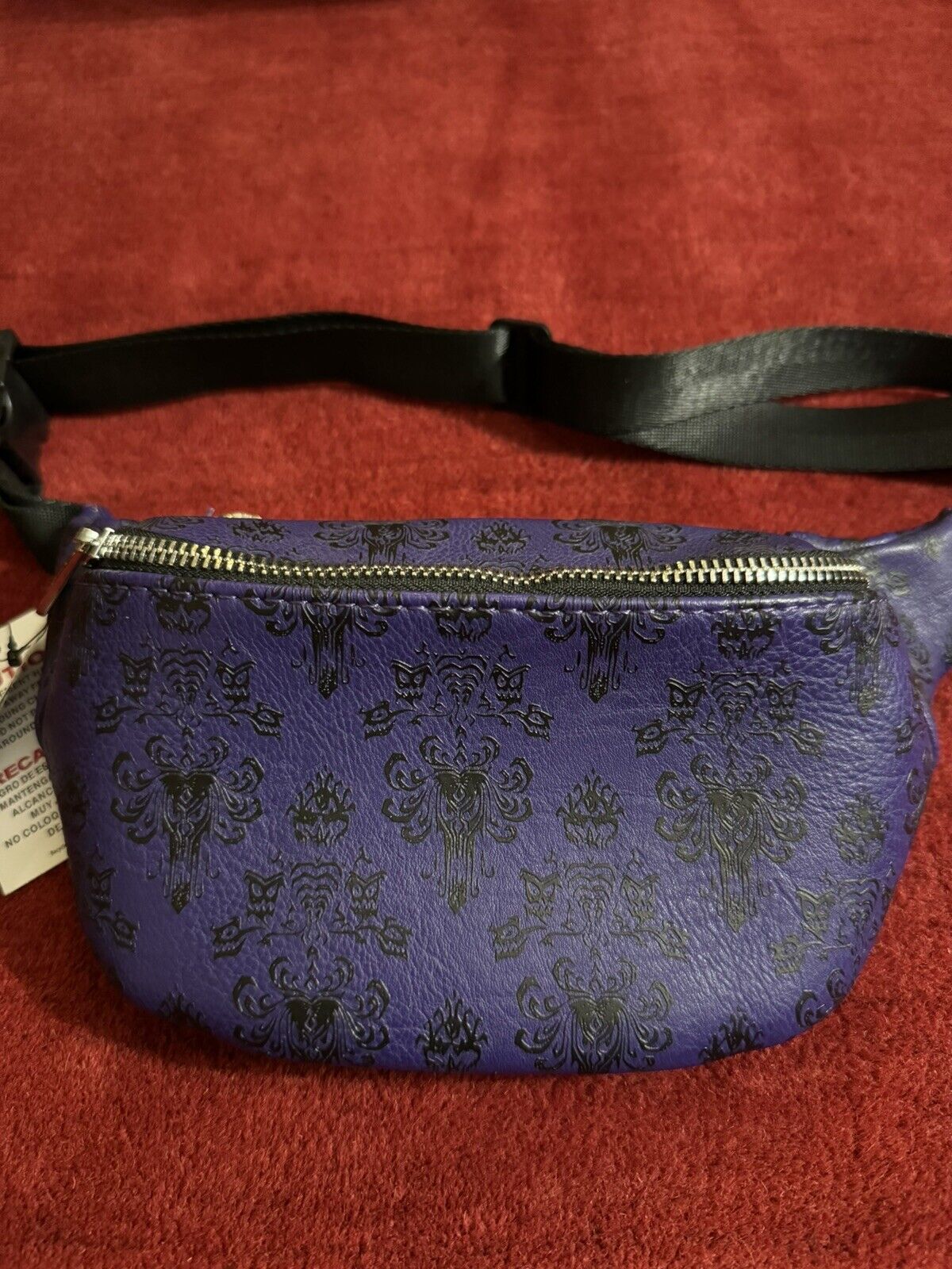 New Disney Parks Loungefly Haunted Mansion Wallpaper Fanny Pack Cross Body Bag