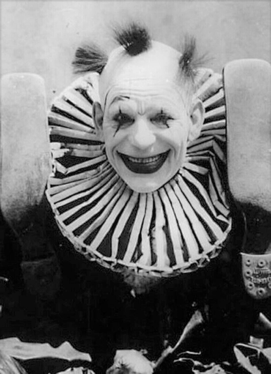 Vintage Creepy Clown 8.5x11 Photo Reprint