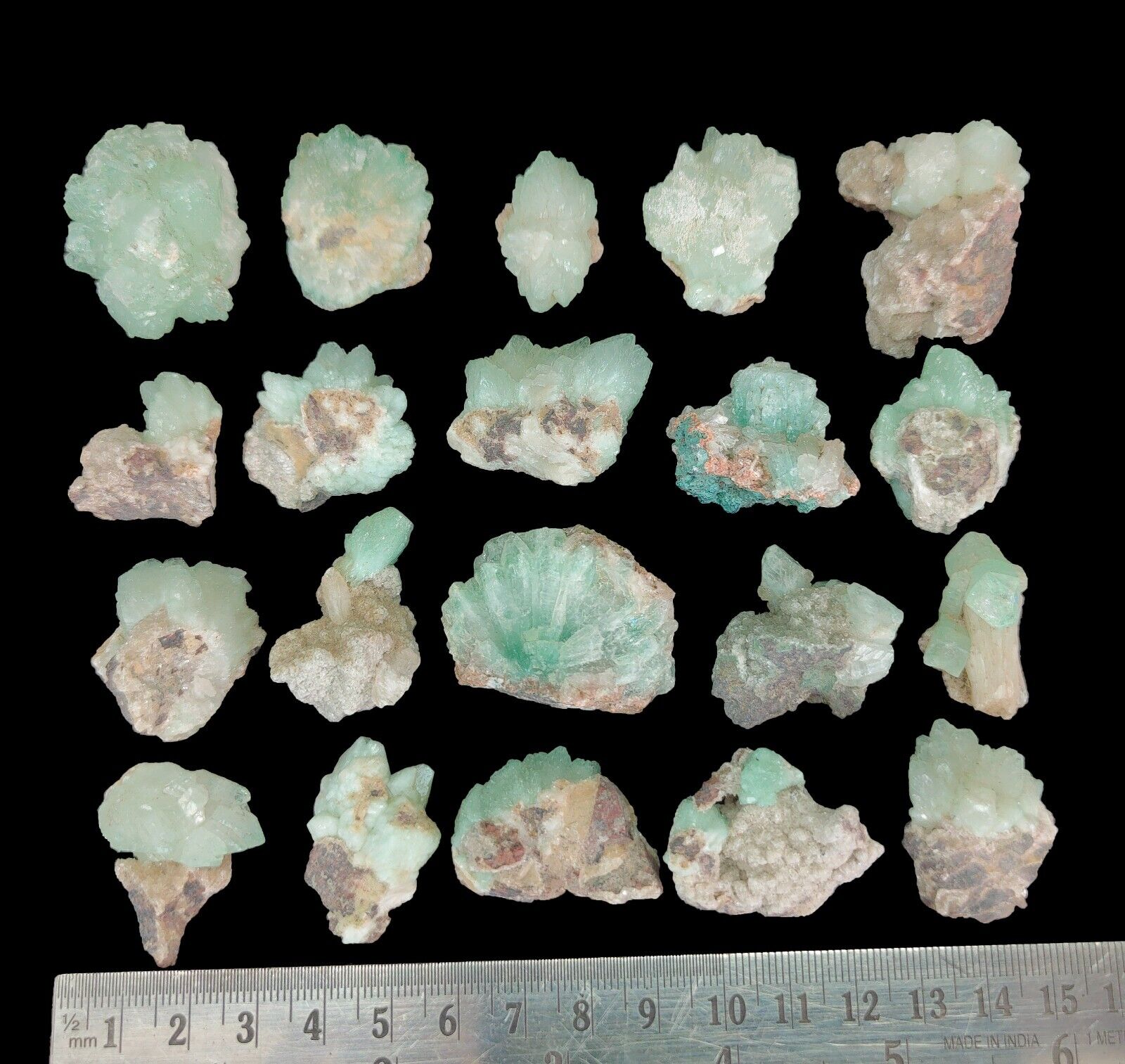 Natural Green Apophyllite Minerals #E417 (20 Items)