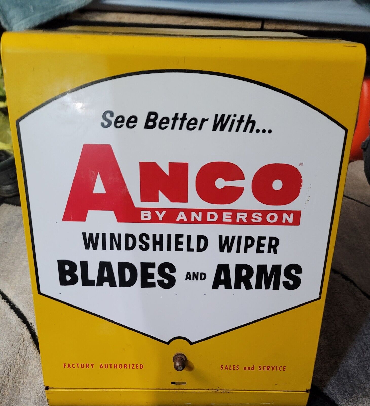 LARGE Vintage ANCO Windshield Wiper Blades And Arms Metal Store Display Cabinet 