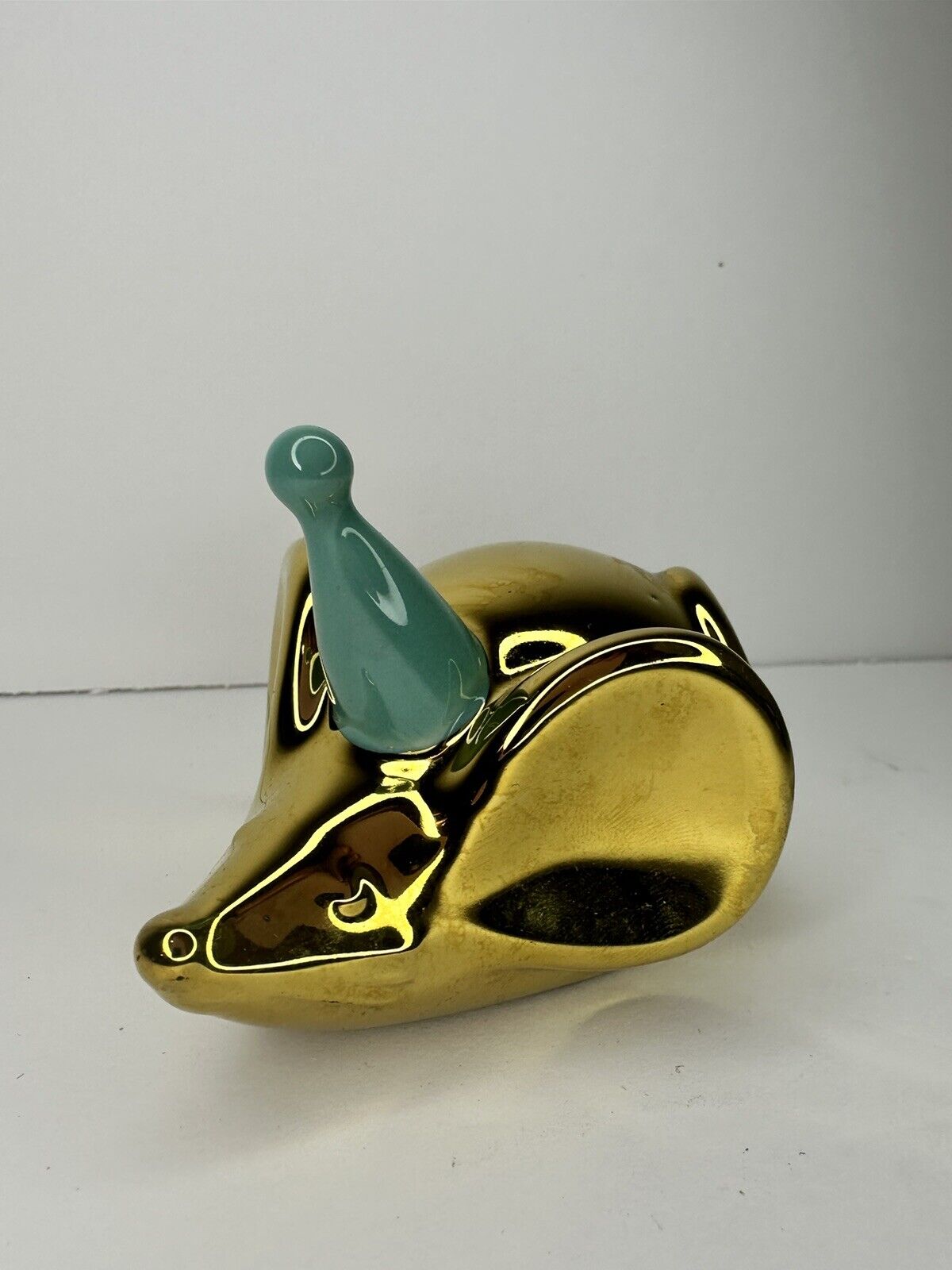 Target - Oh Joy Metallic Gold Ceramic Mouse Figure w/Teal Birthday Party Hat