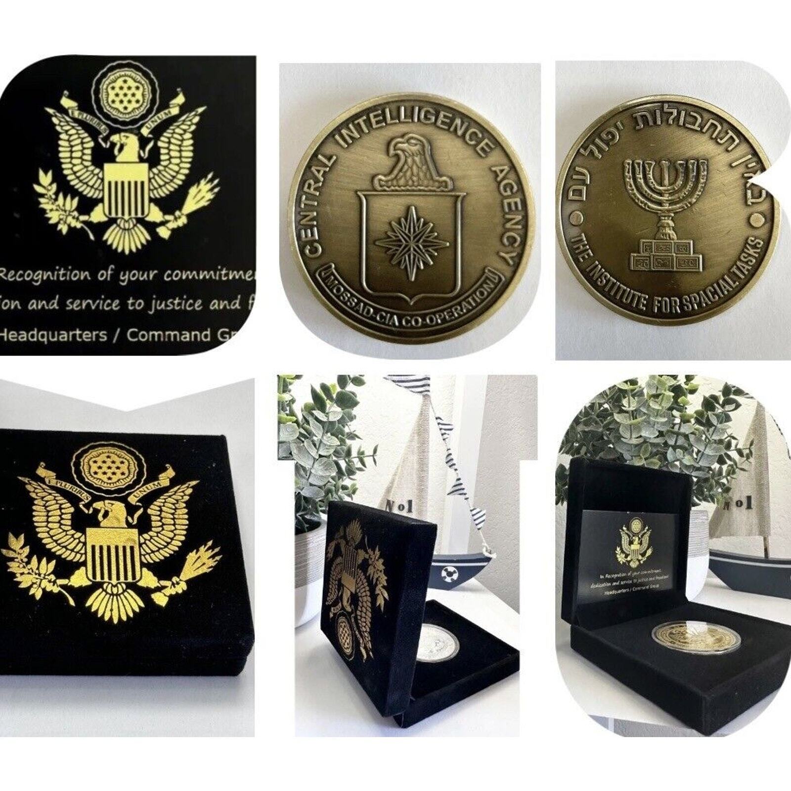 Rare US Israel Mossad / CIA Secret Joint Operation Challenge Coin USA Box Case