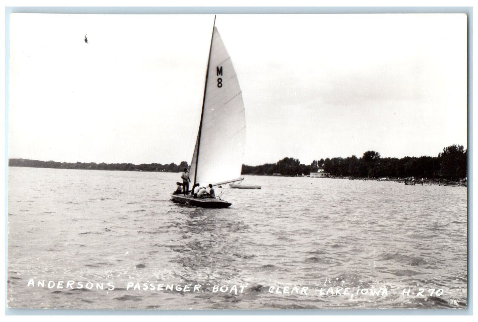 Clear Lake IA RPPC Photo Postcard Anderson\'s Passenger Boat c1940\'s Vintage