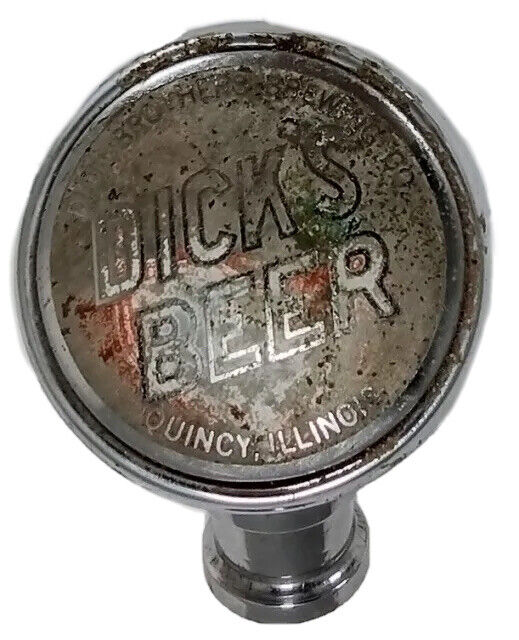 Vintage Dick's Beer Ball Tap Knob Dick Brothers Brewing Company Quincy Illinois 