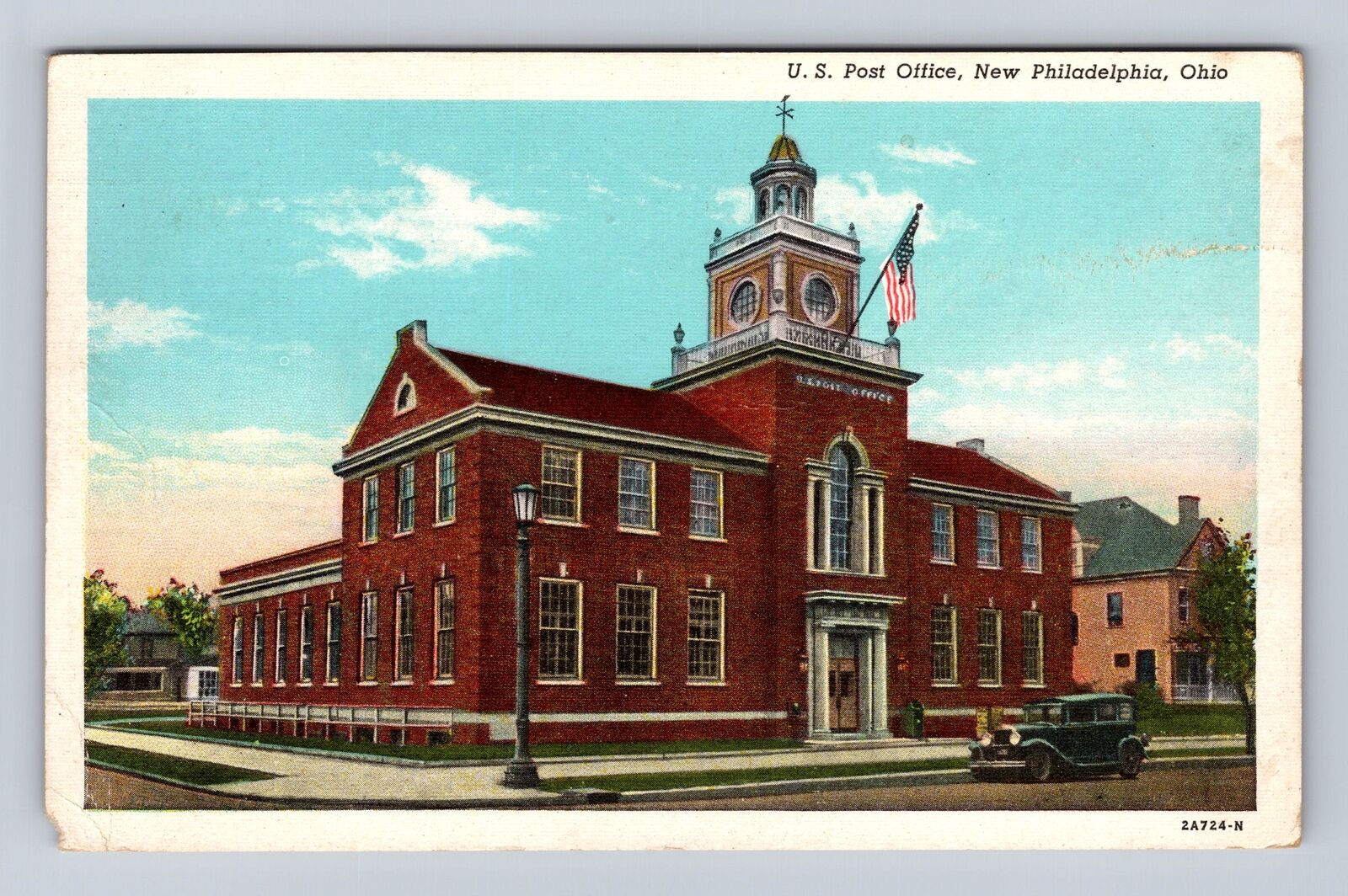 New Philadelphia OH-Ohio, U.S Post Office, Antique Vintage c1949 Postcard