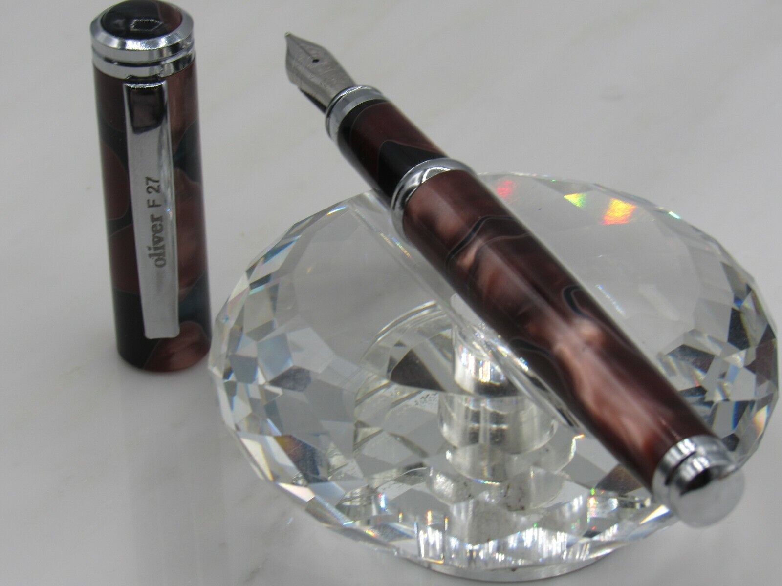 BEAUTIFUL HIGH QUALITY OLIVER F27 COPPER AND BLACK PEARL ACRYLIC  FOUNTAIN PEN