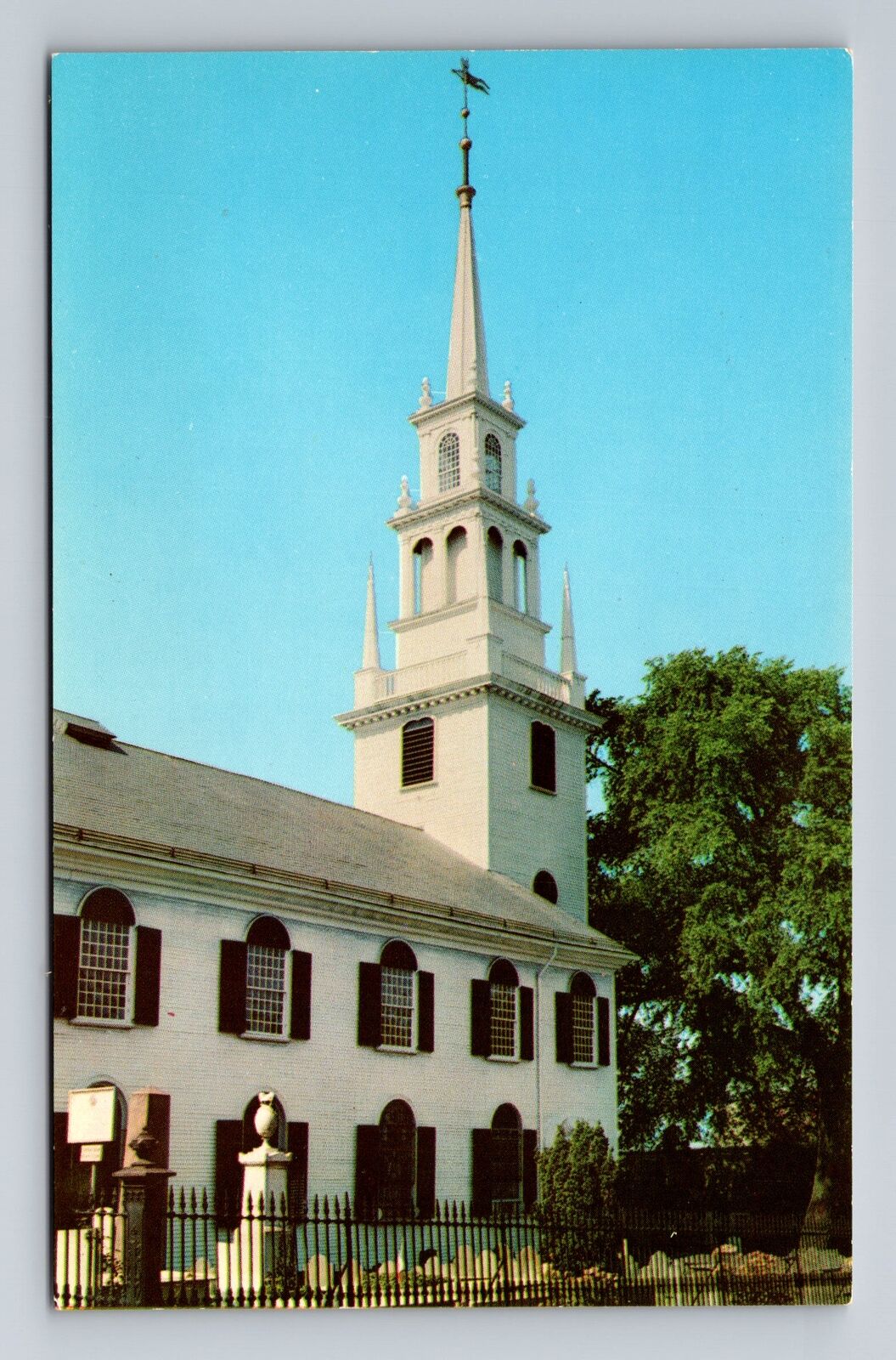 Newport RI-Rhode Island, Scenic Trinity Church, Antique Vintage Postcard