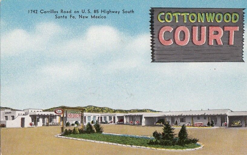 Postcard Cottonwood Court Cerillos Road Santa Fe New Mexico NM