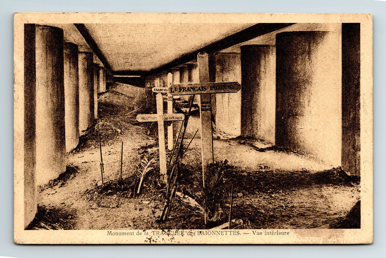 WWI Era French Postcard Trench of Bayonnettes Monument