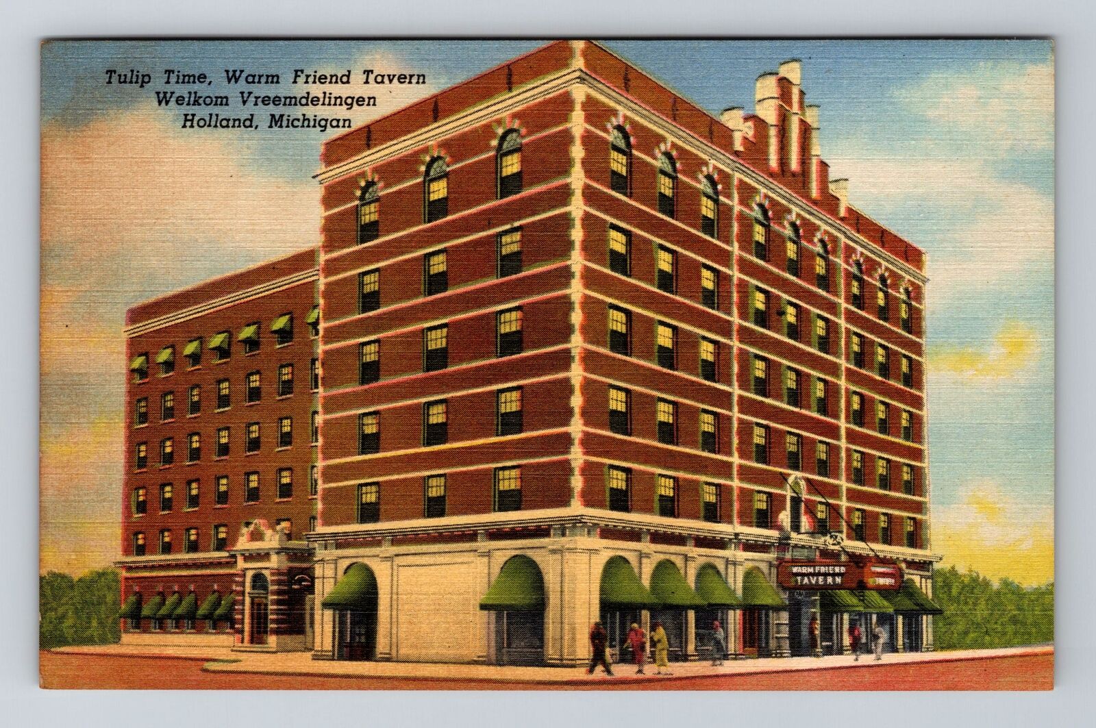 Holland MI-Michigan, Warm Friend Tavern, Advertising, Antique Vintage Postcard