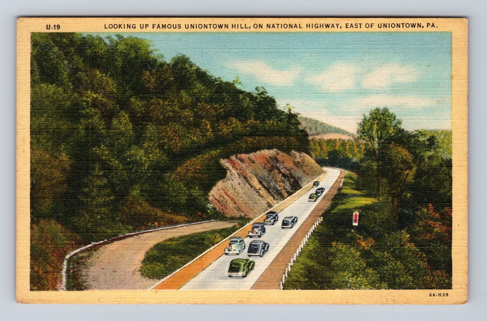 Uniontown PA-Pennsylvania, Uniontown Hill, Antique, Vintage Postcard