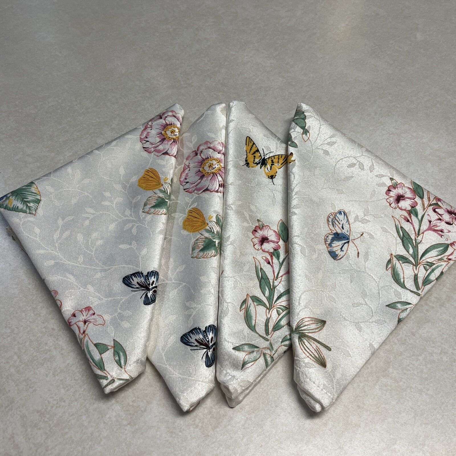 4- Lenox Butterfly Meadow Cloth Napkins  Never Been Used