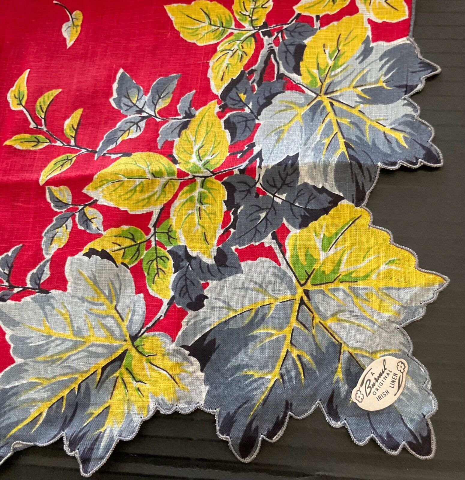 Gorgeous Fall FLORAL Vintage Hankerchief Lot of 7. Few new w/ BURMEL Sticker