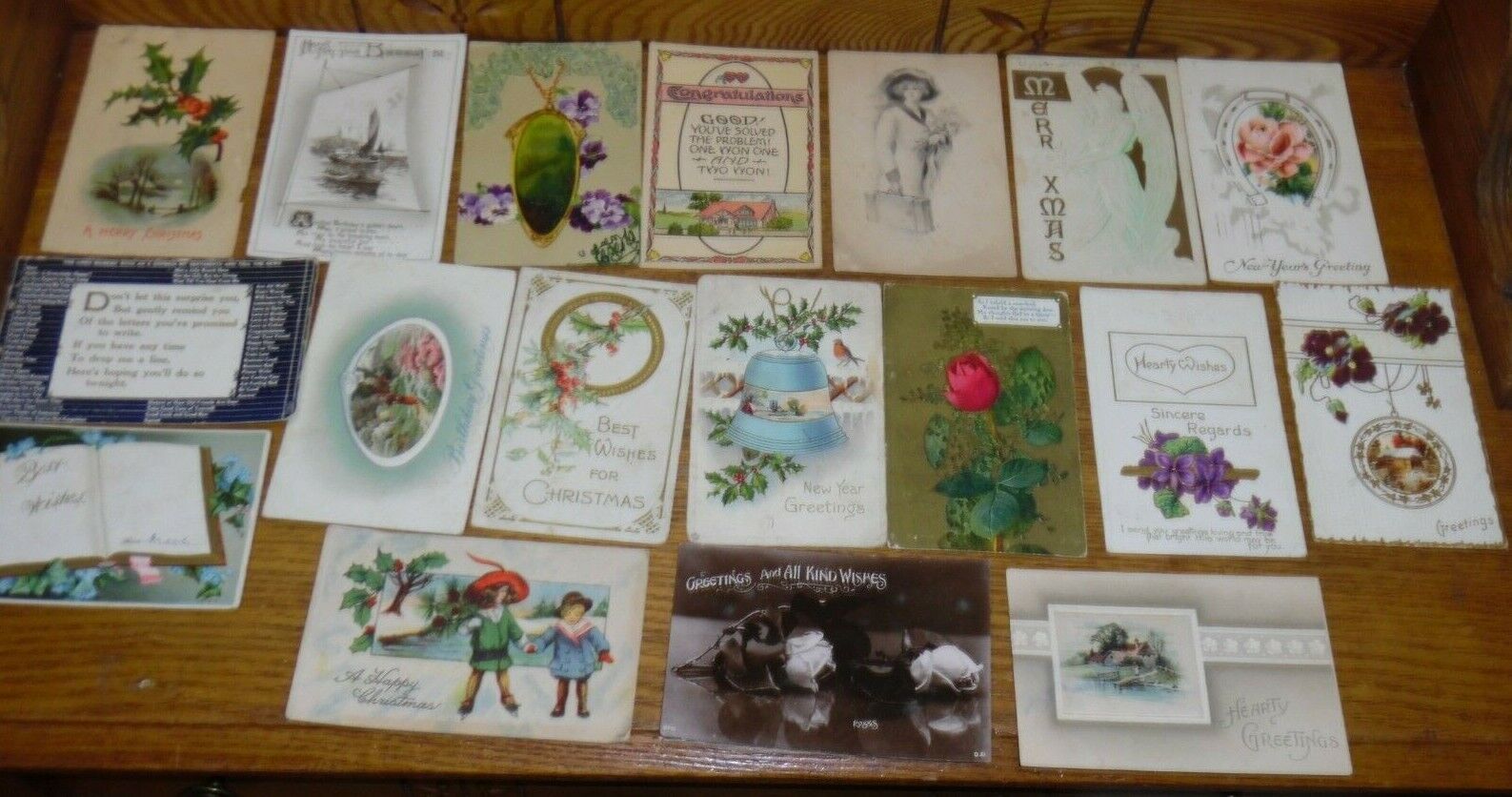 18 Assorted Antique Greeting / Holiday Postcards