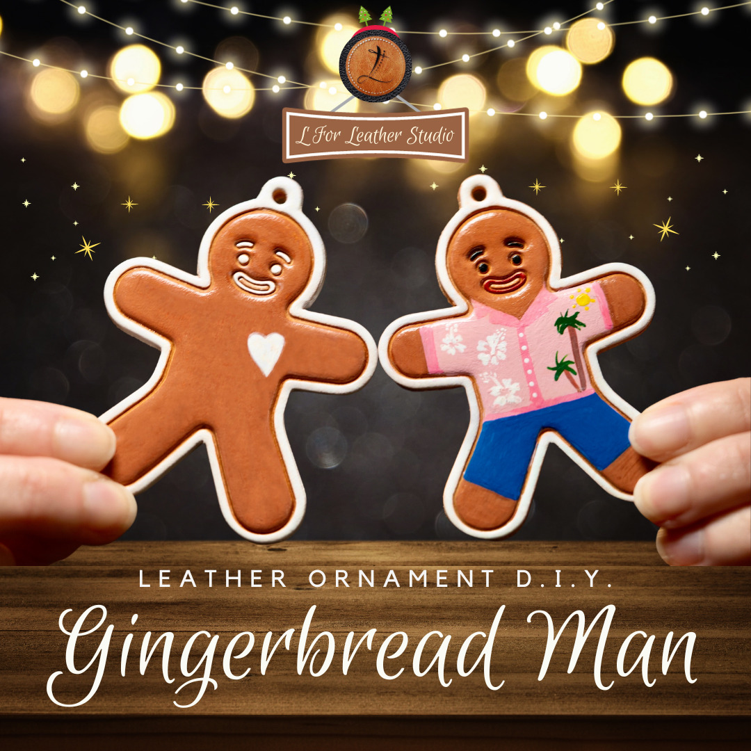 Leather Ornament DIY Kit - Gingerbread Man Ornament & 12 pack Acrylic Markers