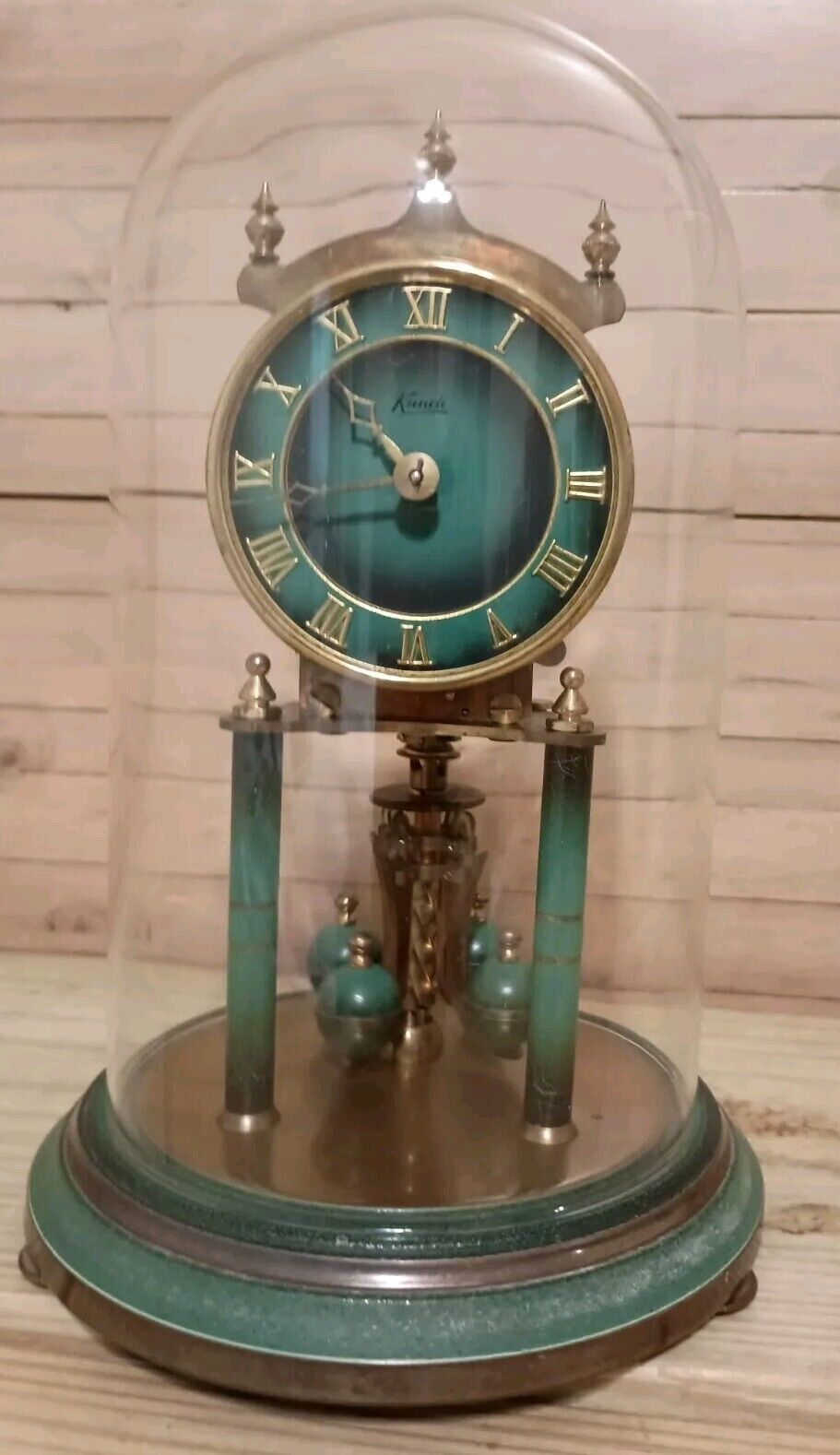 Kundo 400 Day Anniversary Green Skeleton Clock