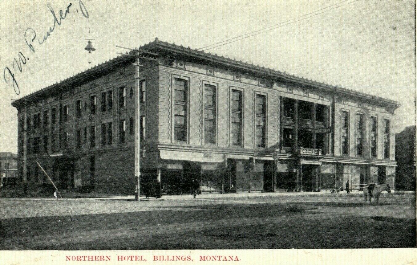 1909 Northern Hotel Billings Posted Montana MT Antique Postcard