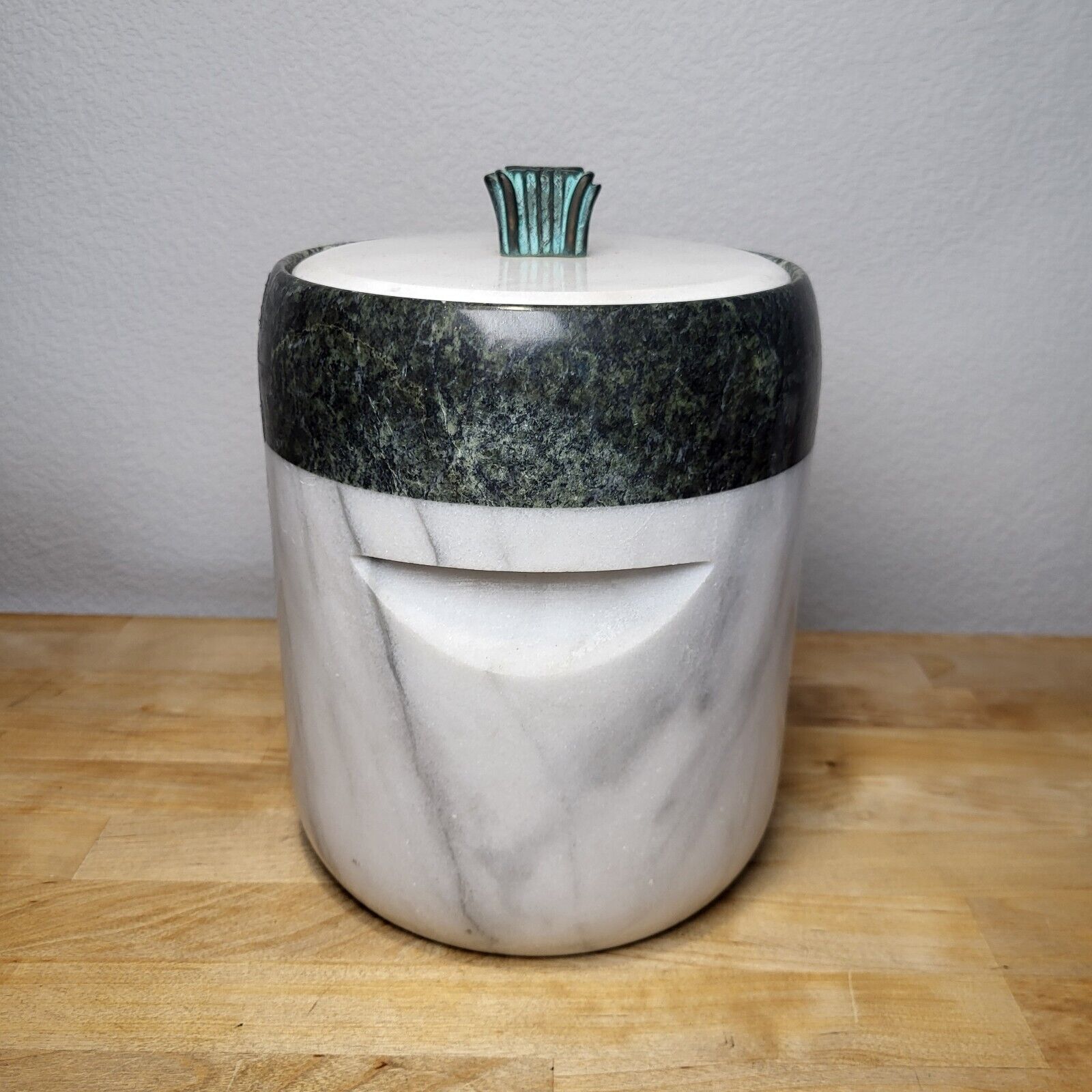 Mid-Century Georges Briard Marble and Bronze Ice Bucket