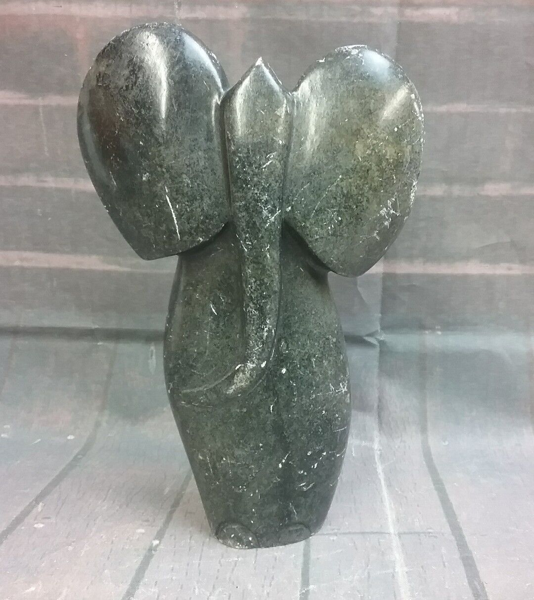 Vintage Dark Stone ELEPHANT Figurine