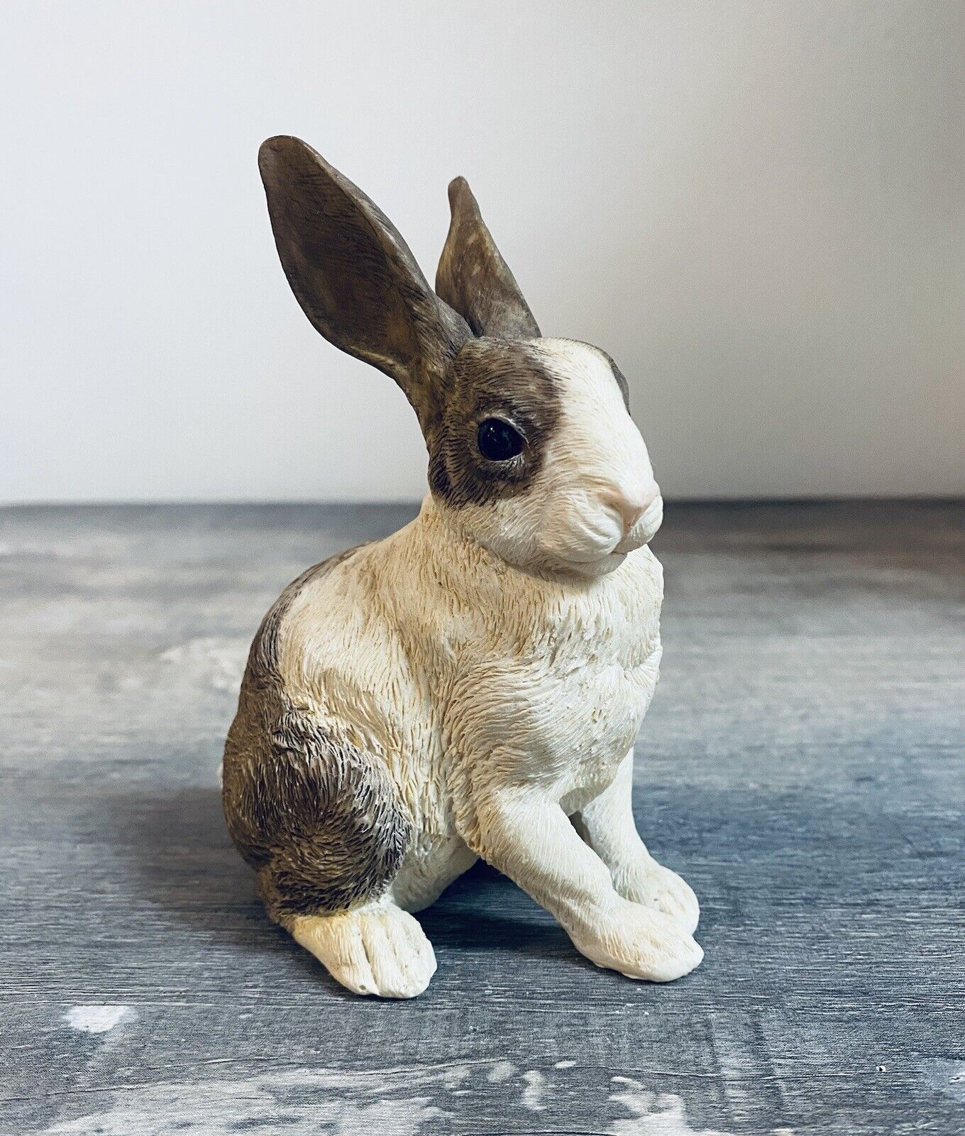 Vintage Brown And White Easter Bunny Rabbit Figure Figurine 