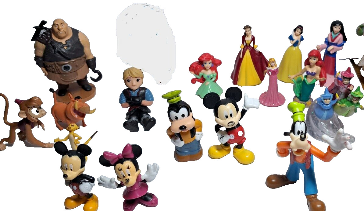 Disney Assorted Plastic/vinyl Figurines 17 Pieces