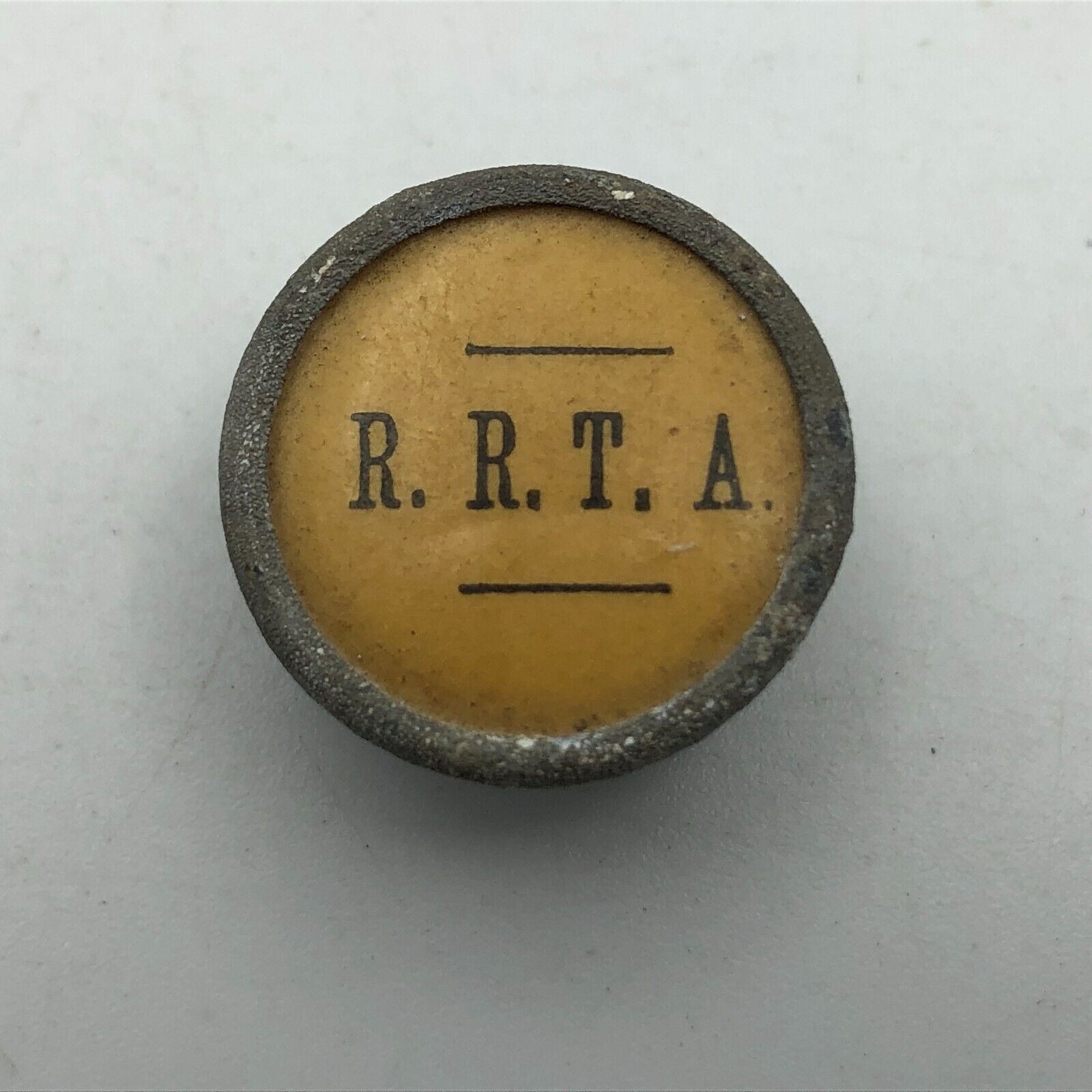 Vintage Antique RRTA Railroad Retirement Tax Act Lapel Button Stud Coffin H4