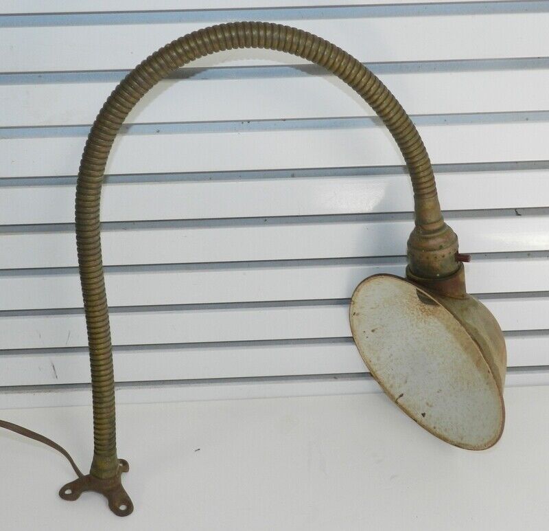 Vintage Industrial Machine Age Gooseneck Flex Arm Lamp