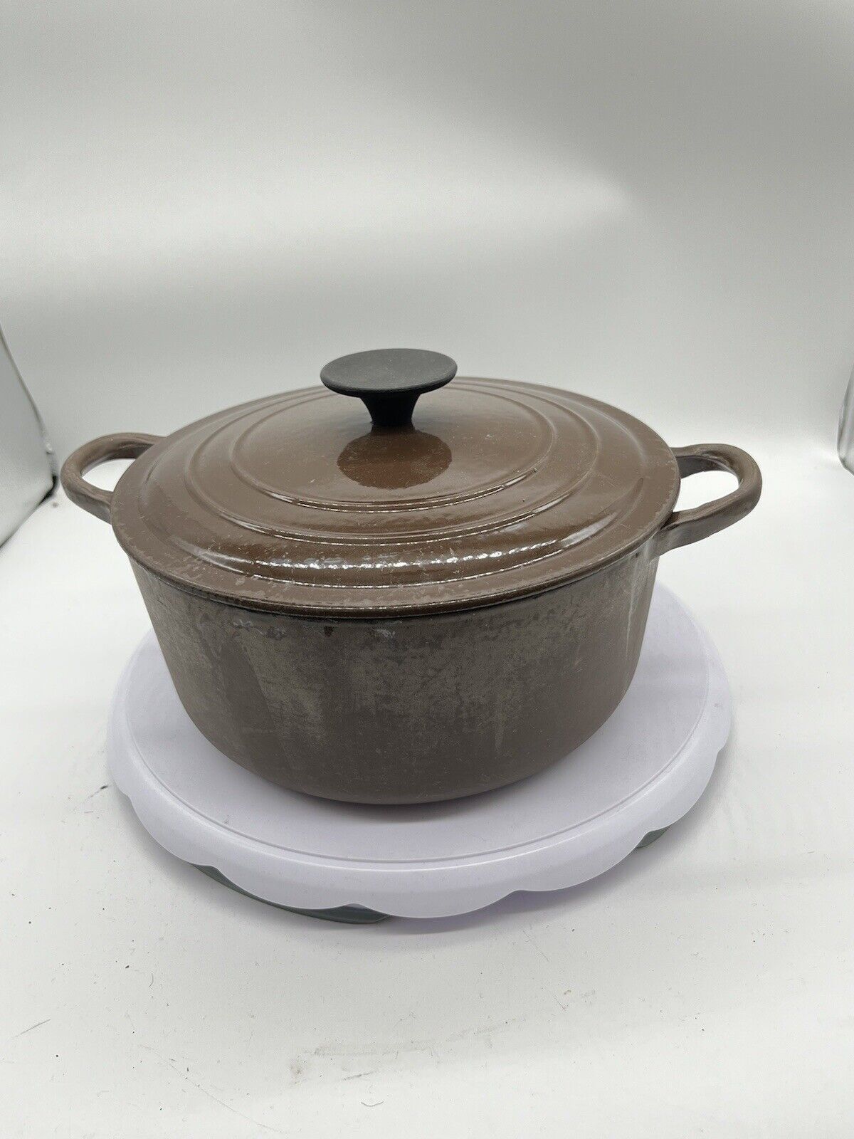Le Creuset Enameled Cast Iron Dutch Oven D Brown Made In France 3.5 QT