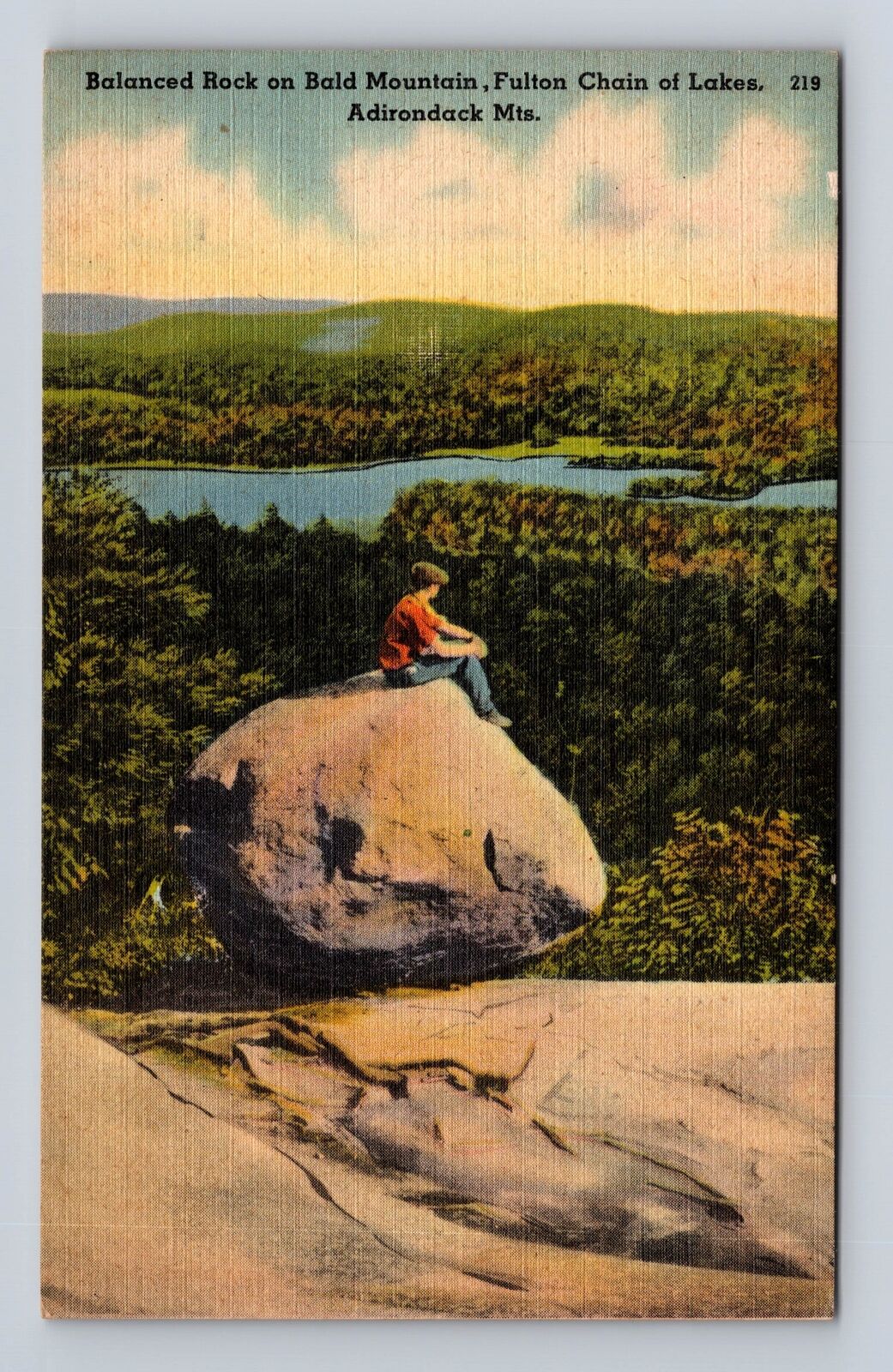 Bald Mountain KY-Kentucky, Fulton Chain of Lakes, Balanced Rock Vintage Postcard