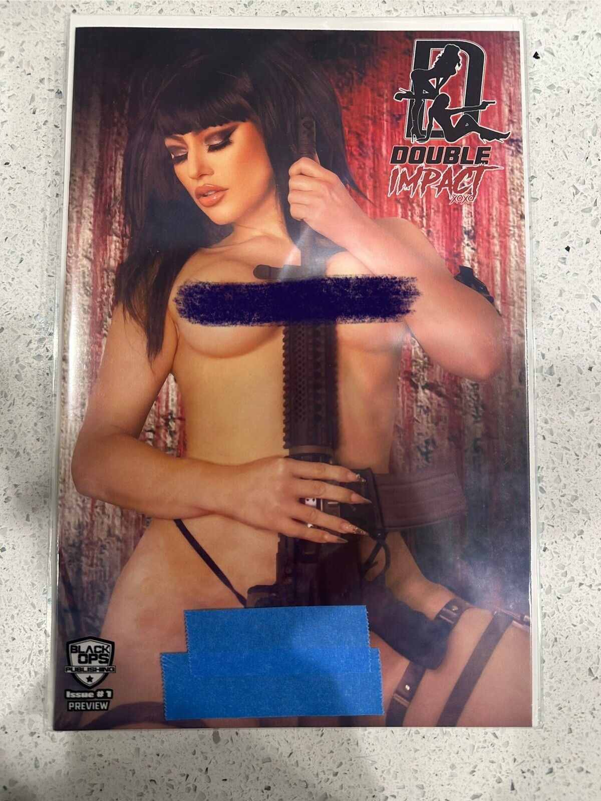 DOUBLE IMPACT #1 - RACHIE GUN GIRL COSPLAY TOPLESS COVER LIMITED TO ONLY 50