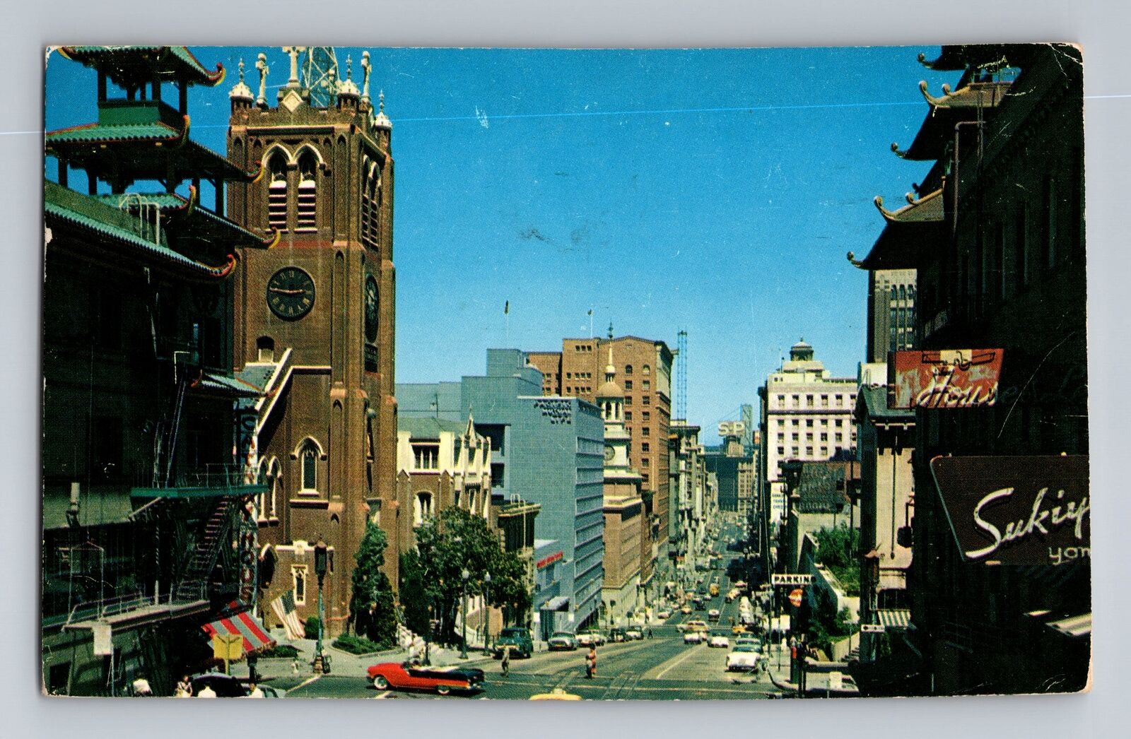 San Francisco CA-California, California Street, Antique Vintage Postcard