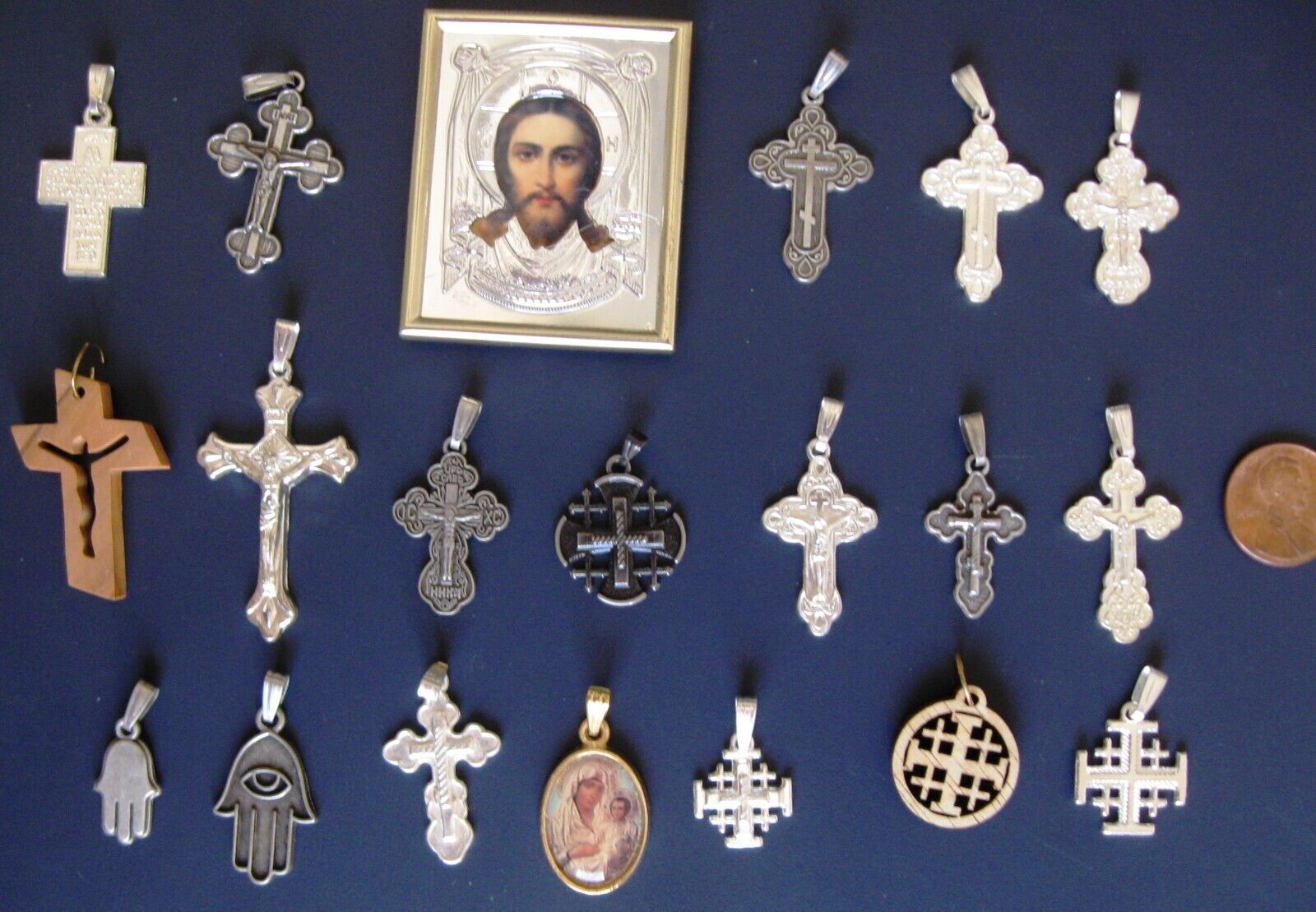 Lot Of 20 Religious Orthodox Crucifixes, Crosses, Icon From Jerusalem, All New F