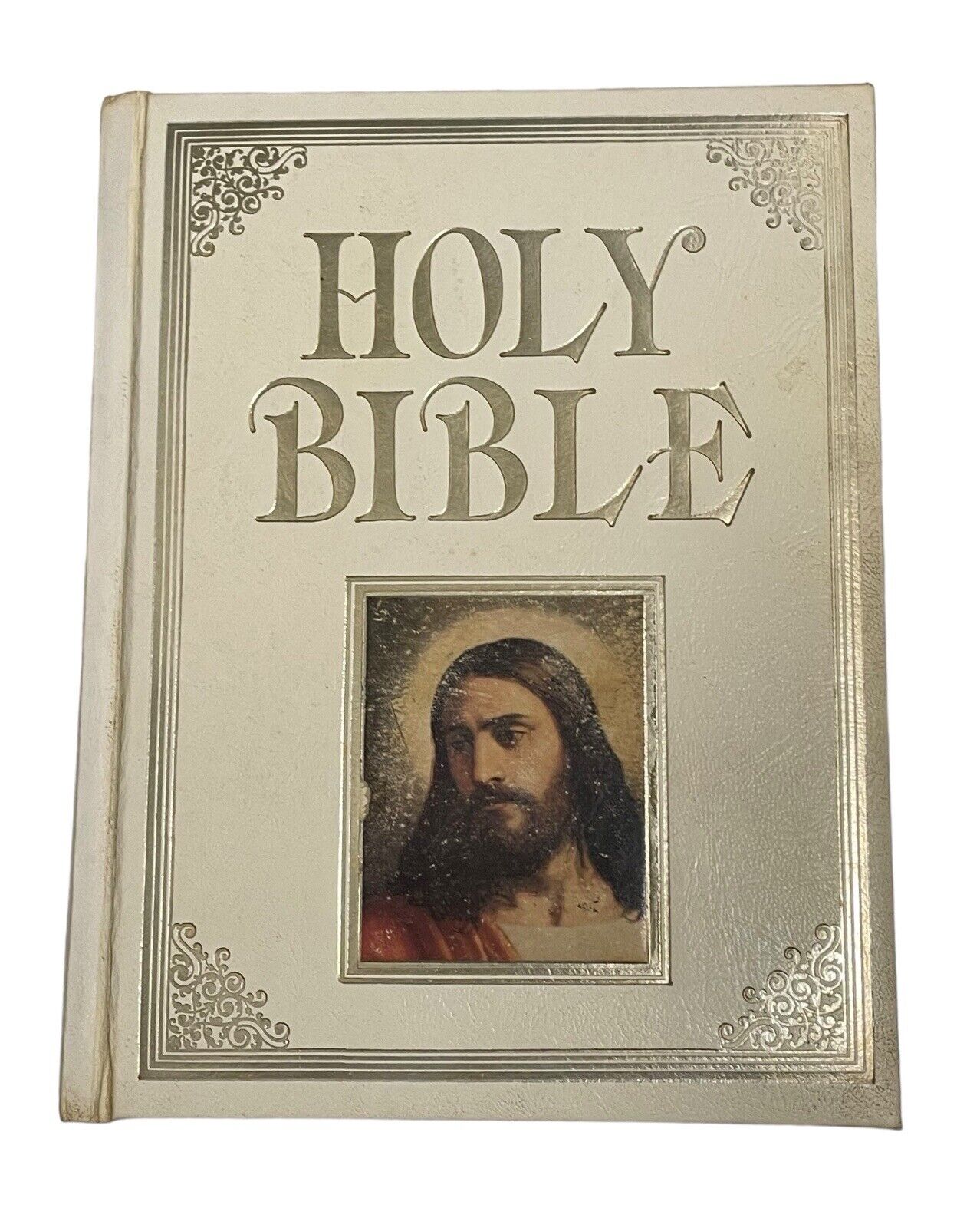 VTG 1987 Holy Bible King James Red Letter Family Coffee Table Large Bible