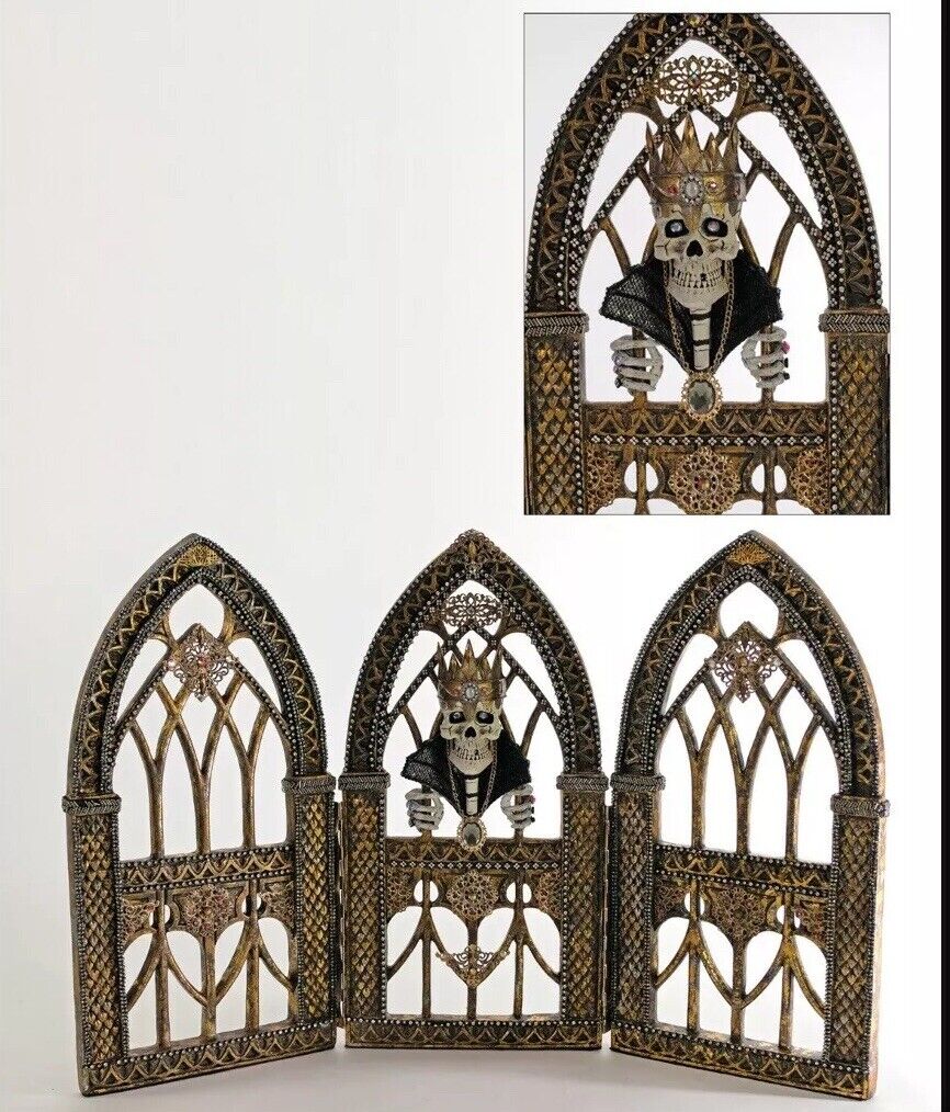 Katherine's Collection Gothic Triptych Halloween Display Skeleton NEW
