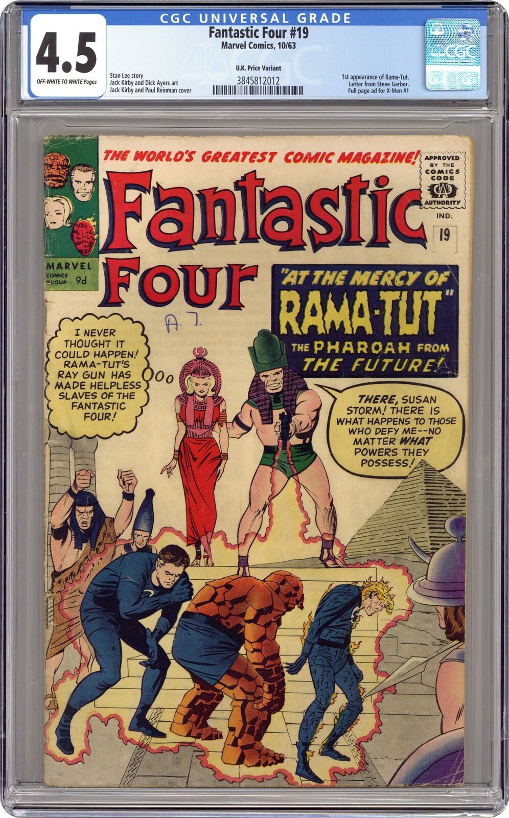 Fantastic Four UK Edition 19UK CGC 4.5 1963 3845812012
