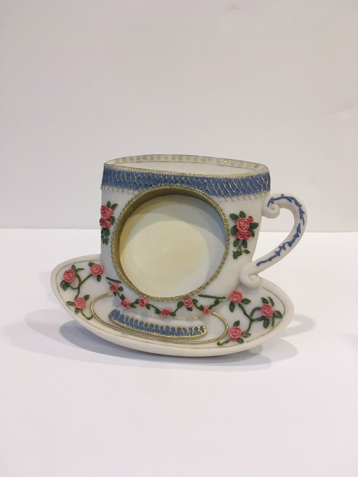 Vintage Dezine Tea Cup with Hand Painted Flowers 1993