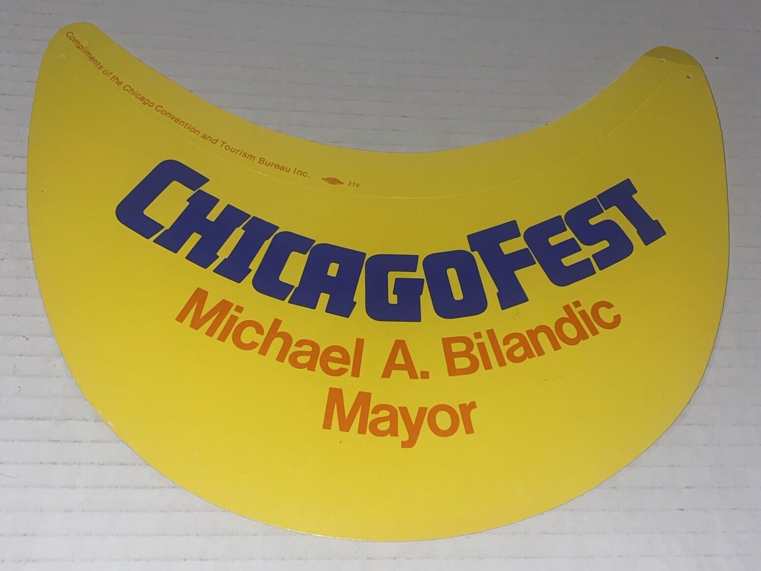 VTG 1970s ChicagoFest Promo Visor Bilandic Chicago Festival Souvenir Taste Union