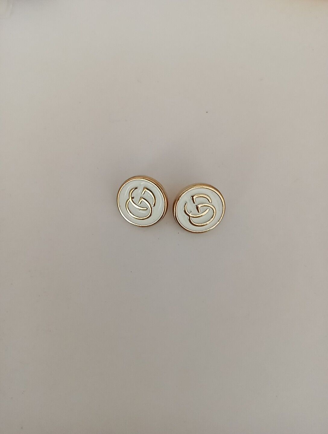 Lot Of Two Small Gucci buttons 13mm Gold Tone Gg Designer Button Replacement 
