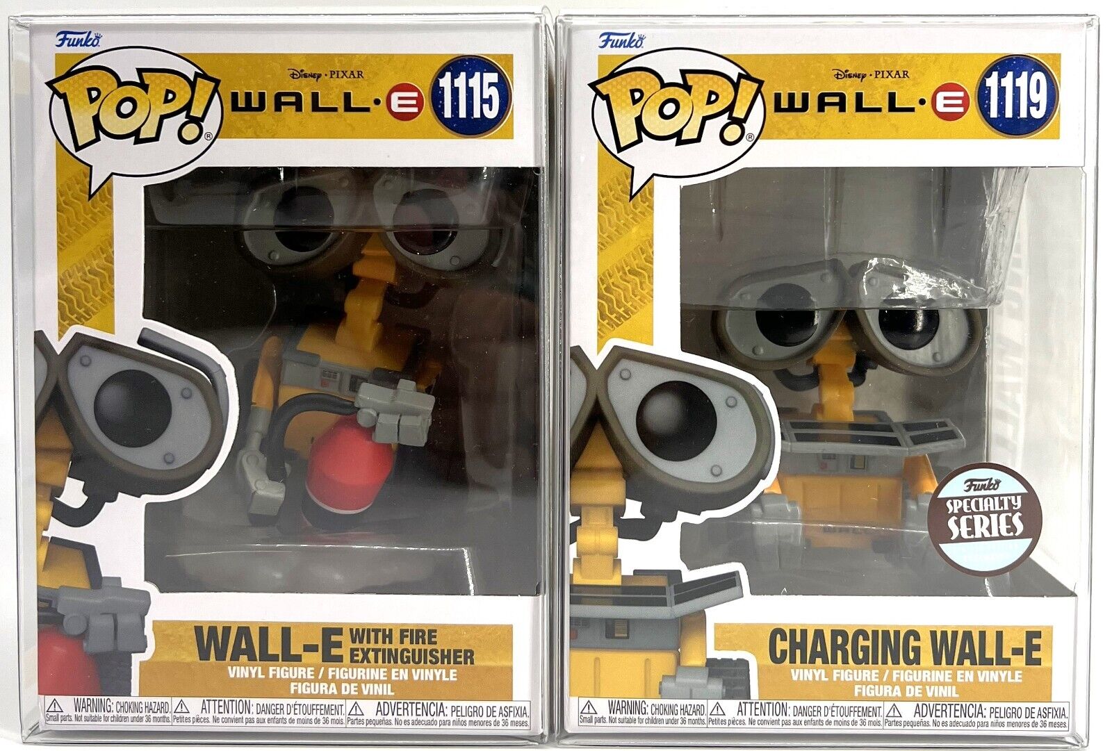 Funko Pop Disney Wall-E Charging Wall-E #1119 & Wall-E w/Extinguisher #1115 Set
