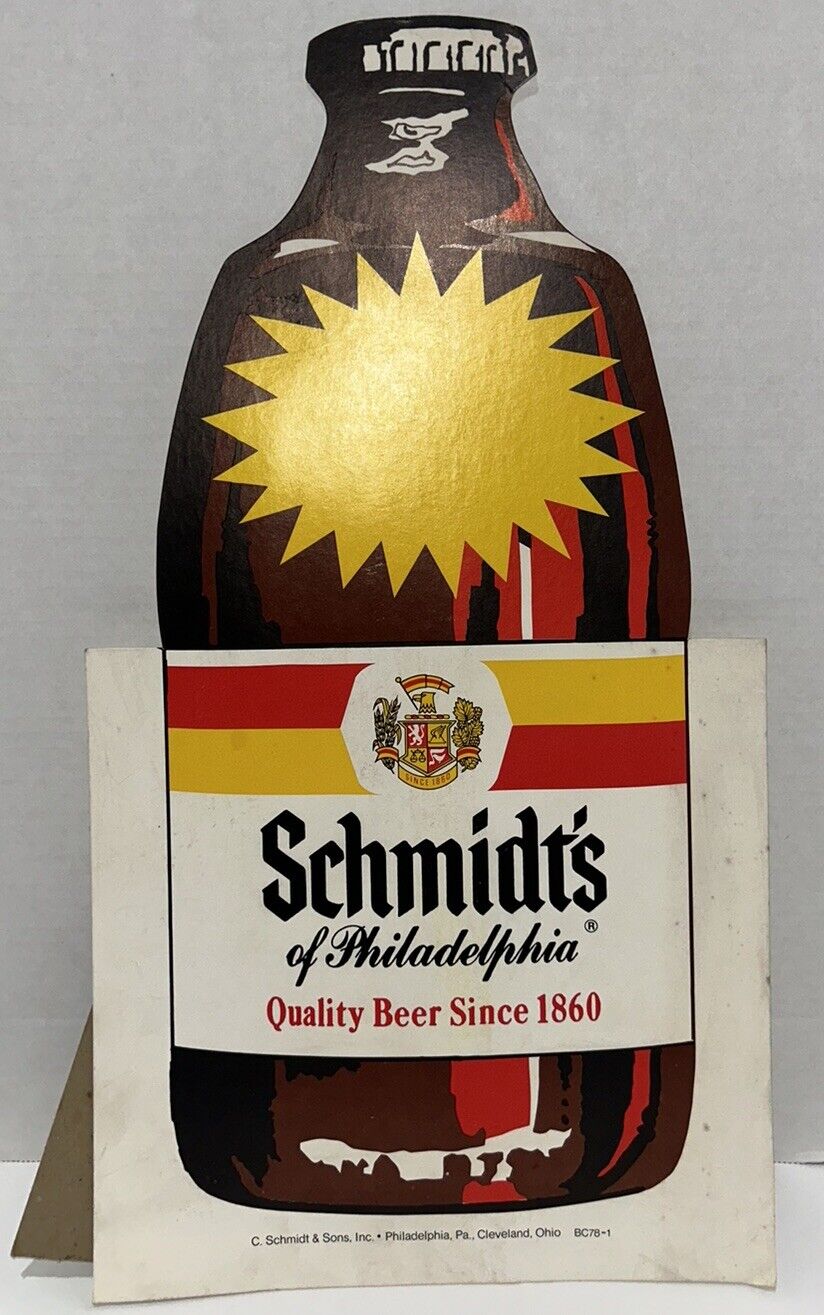 Vtg Rare Schmidt Beer Bottle Sign Store Advertising Display Man Cave Bar