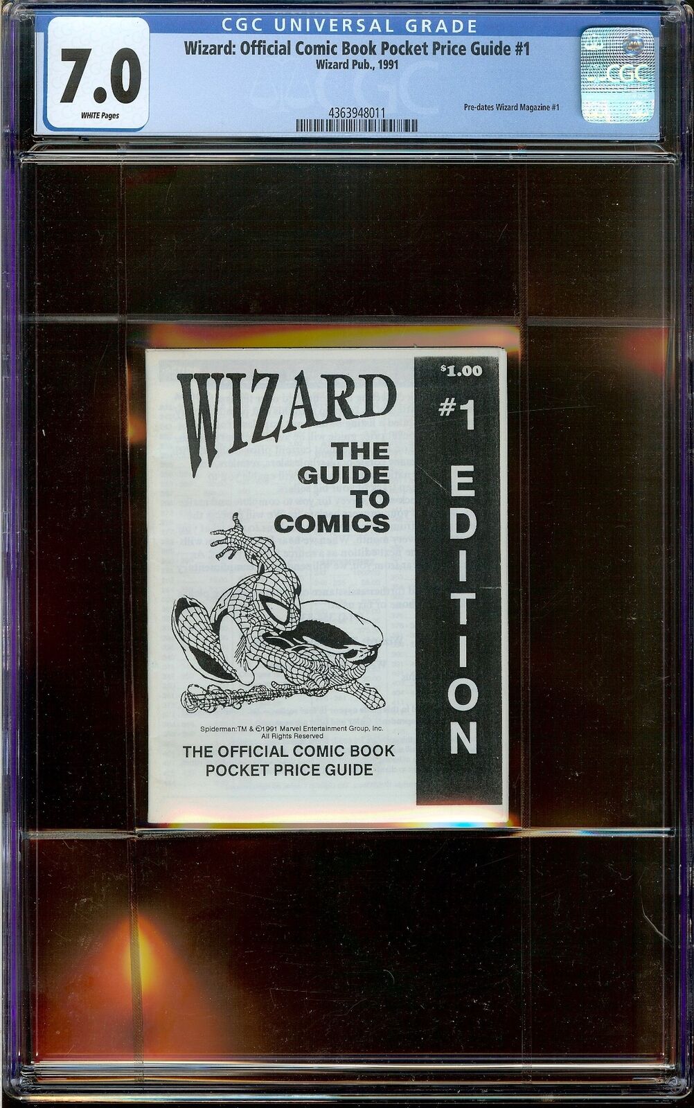Wizard: Official Comic Book Pocket Price Guide #1 CGC 7.0 WP Scarce Pre-Dates #1