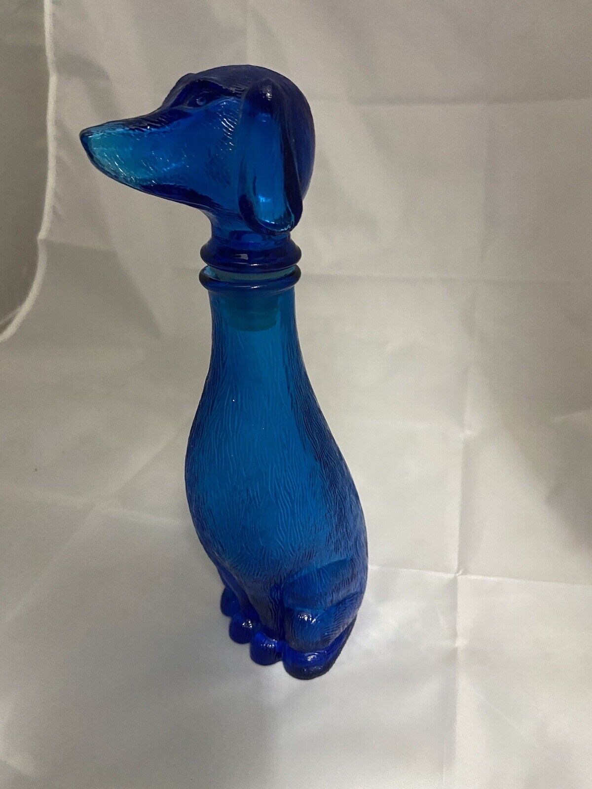 Vintage Empoli Glass Decanter Deep Blue