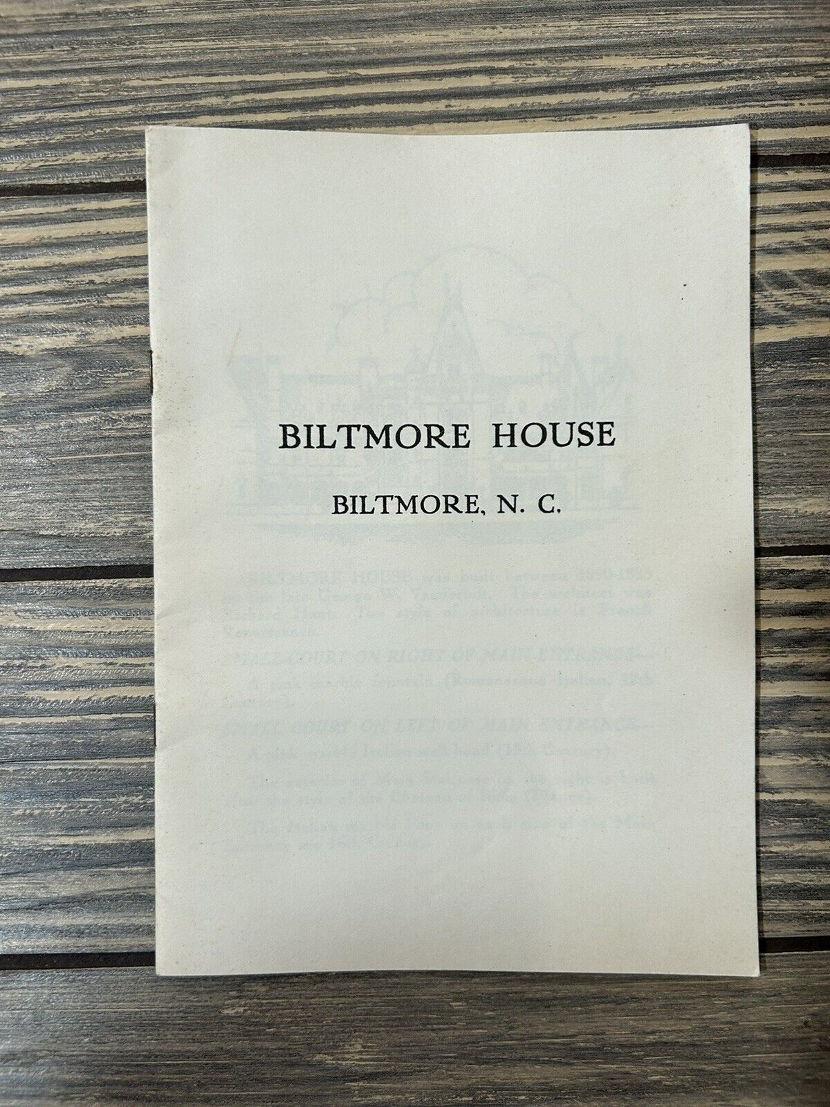 Vintage Biltmore House House Biltmore NC Souvenir Booklet