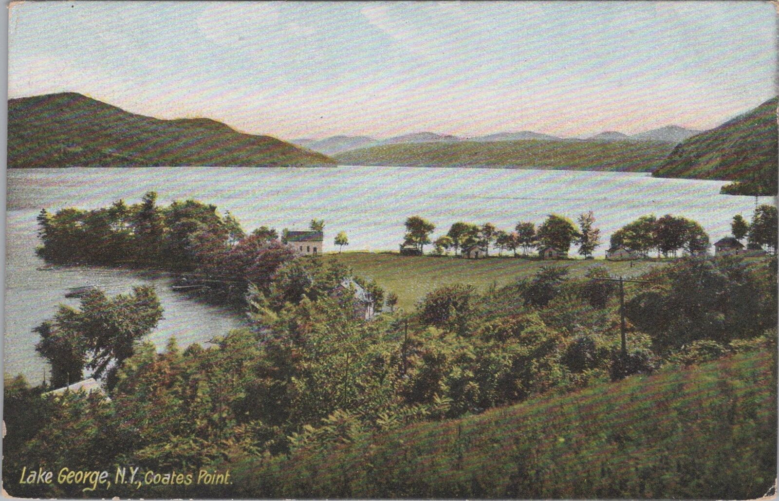 Lake George, Coates Point Thompson New York 1909 Postcard