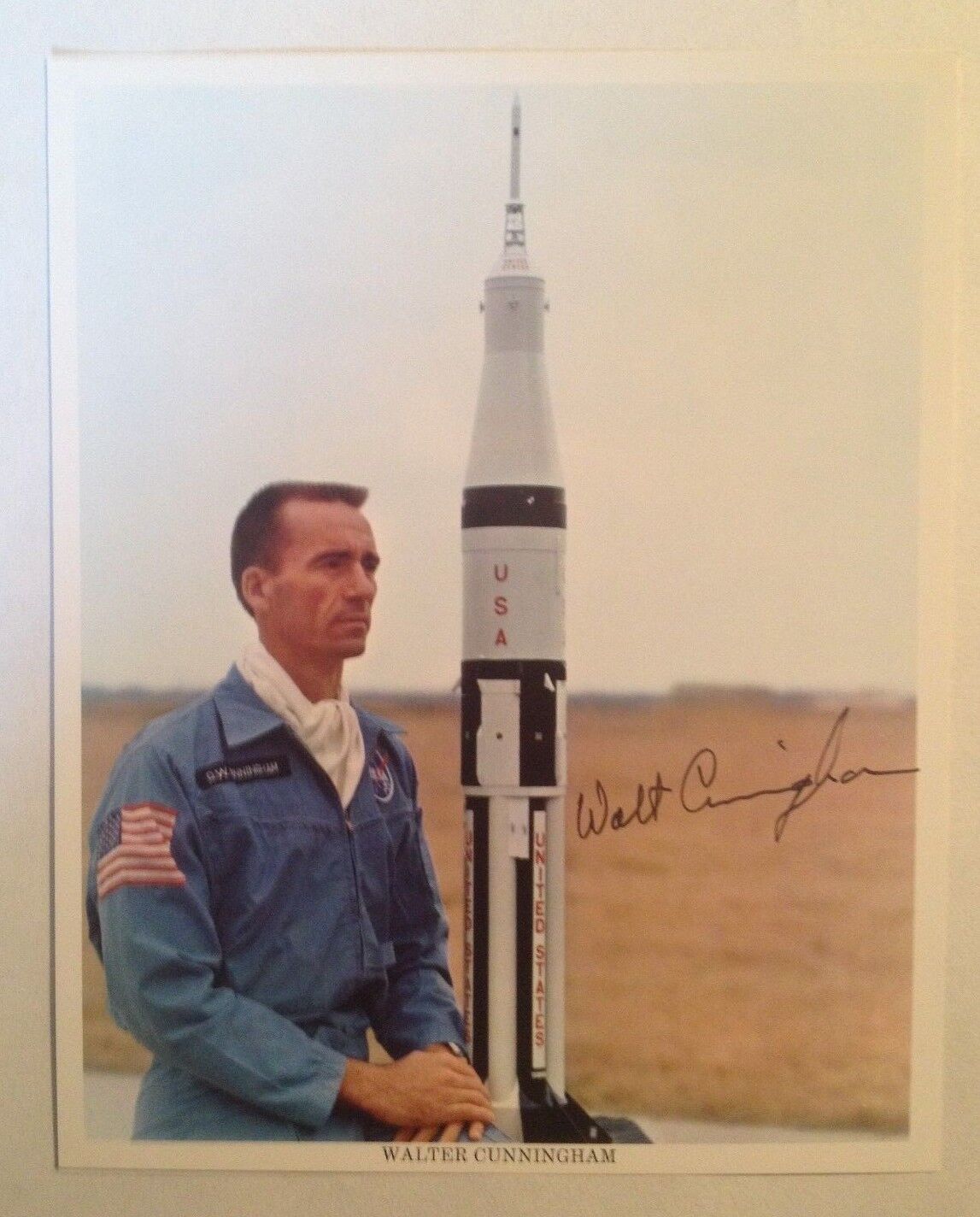 Astronaut Walter Cunningham Autographed Official NASA Apollo 7 Photograph