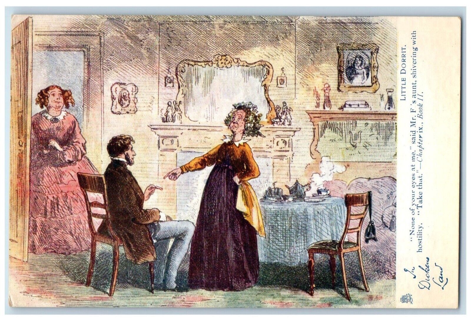 c1910\'s Dickens Land Little Dorrit Chapter IX Oilette Tuck\'s Antique Postcard