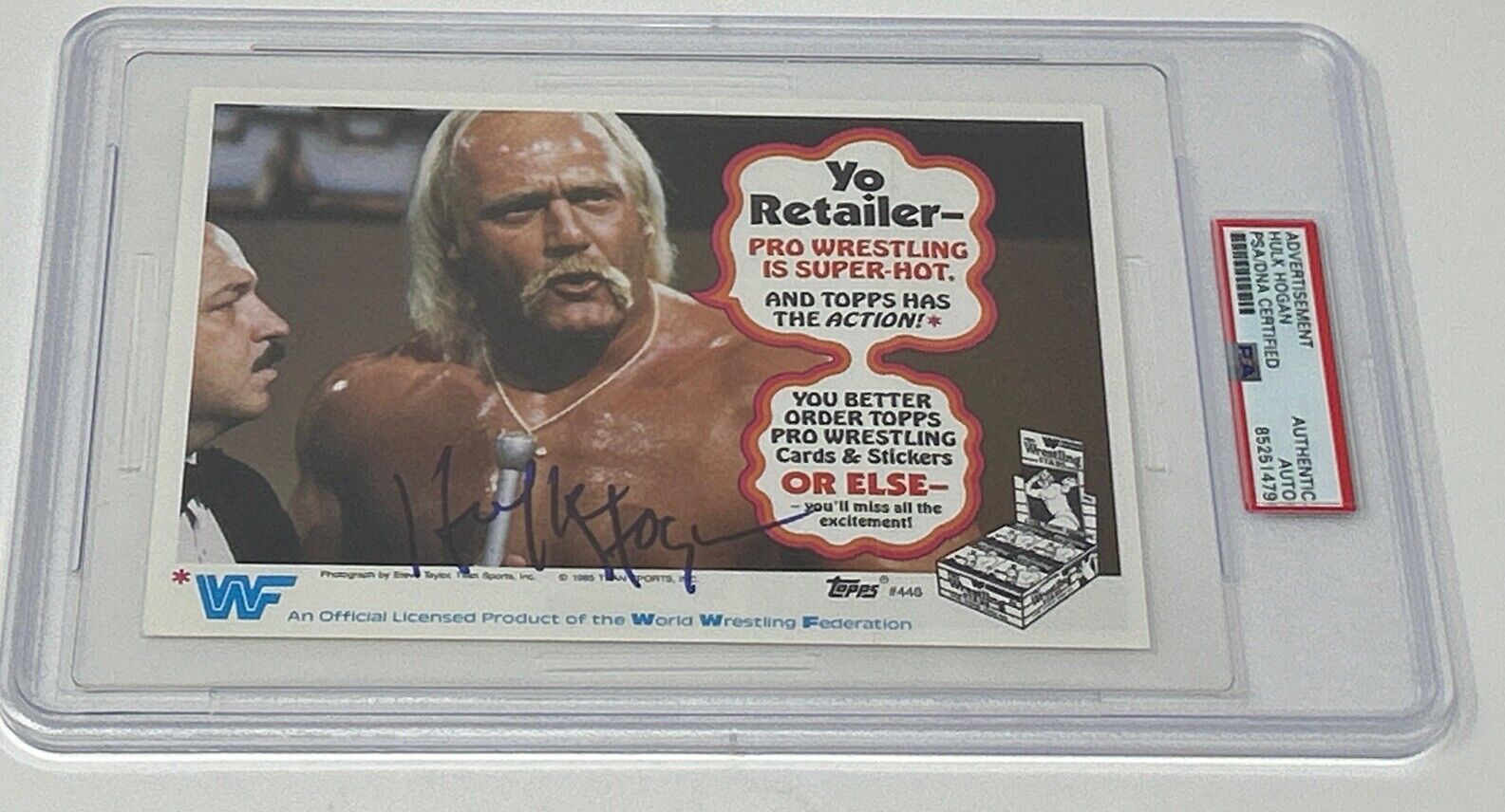 Signed 1985 Topps Garbage Pail Kids GPK Advertising Poster Hulk Hogan PSA DNA