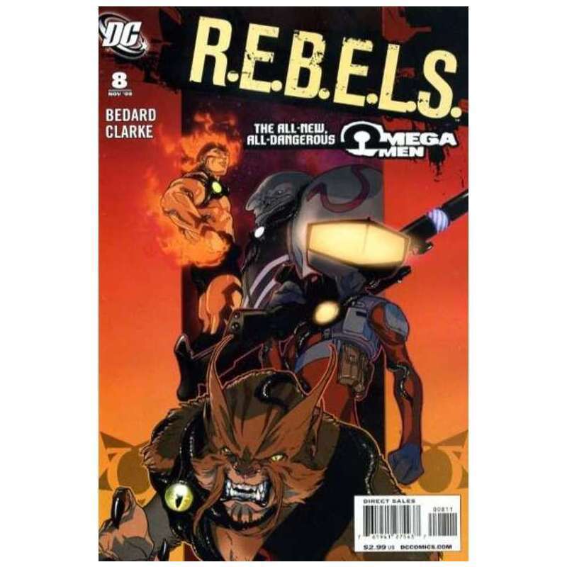 R.E.B.E.L.S. (2009 series) #8 in Near Mint condition. DC comics [p\