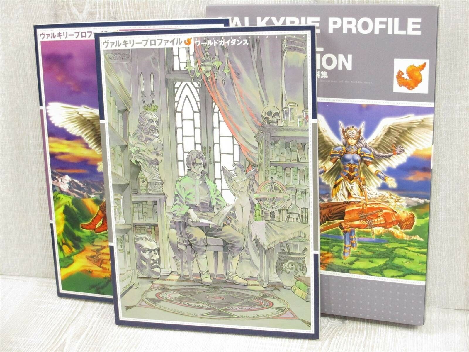 VALKYRIE PROFILE MATERIAL COLLECTION w/Poster Art Complete Set Book SeeCondition